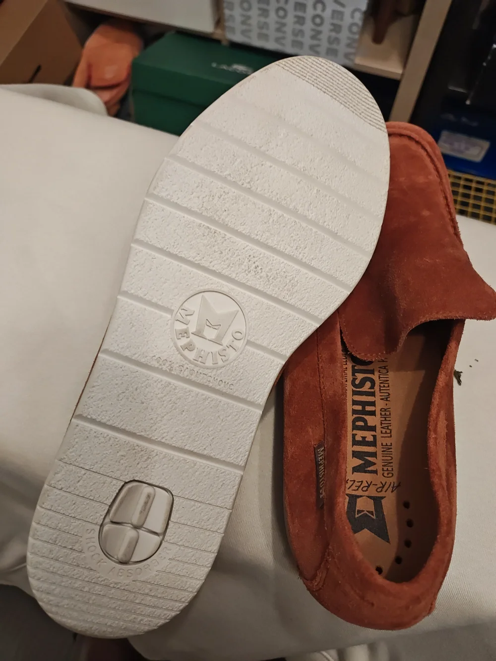 Mephisto Men's Suede Slip-On Loafers in Rust Orange 8
